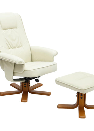 Althorpe Recliner with Footstool PU Cream
