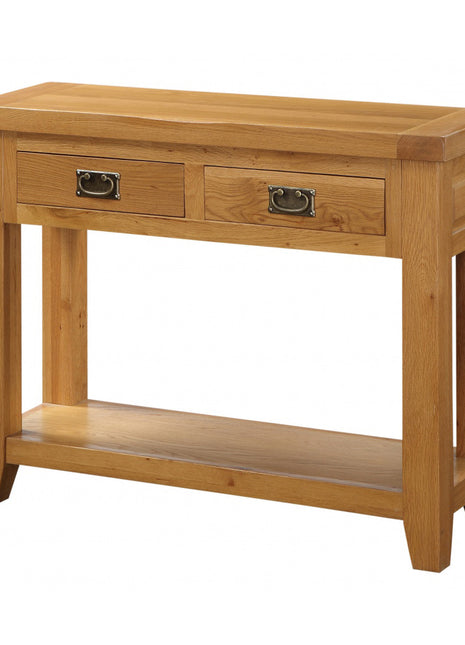 Acorn Solid Oak Hall Table 2 Drawers