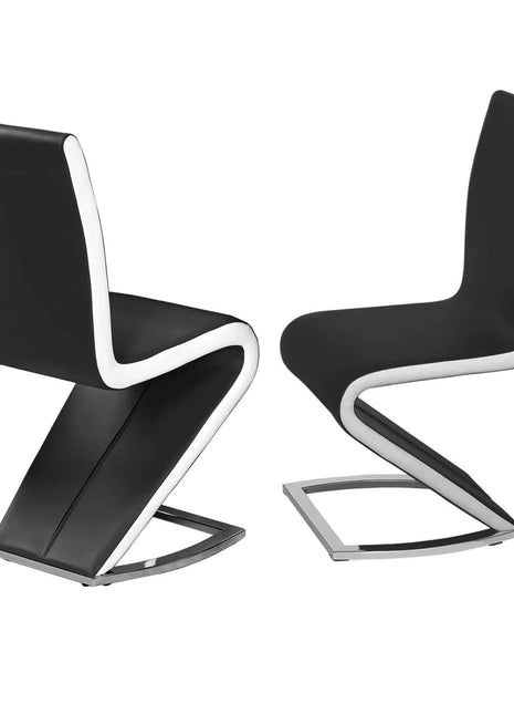 Aldridge Dining Chair Black with White PU Sides (2s)