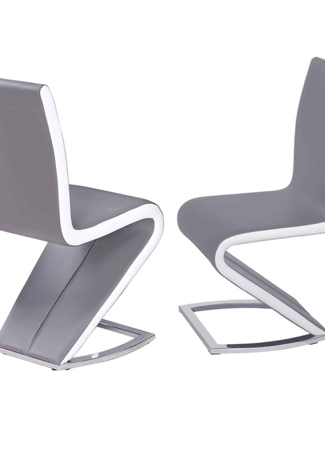 Aldridge Dining Chair White with Grey PU Sides (2s)