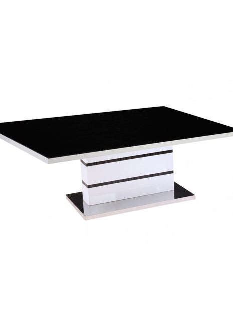 Aldridge High Gloss Coffee Table White with Black Glass Top