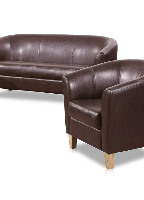 Claridon 3 Seater Sofa PU Brown