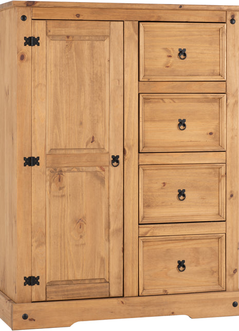 Corona 1 Door 4 Drawer Low Wardrobe