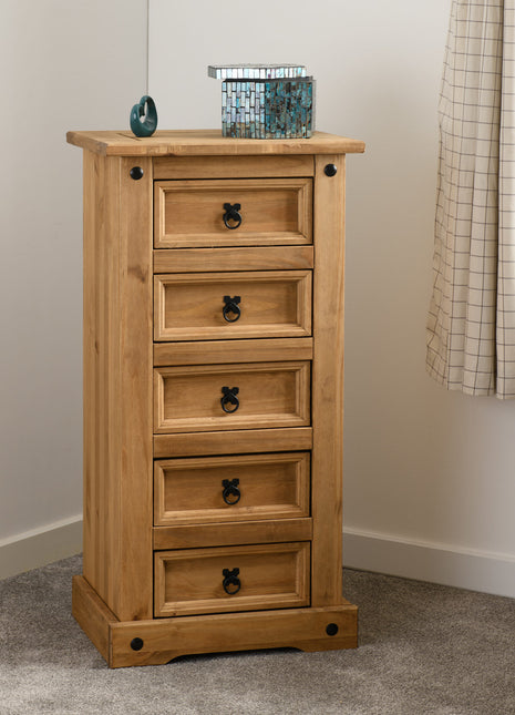 Corona 5 Drawer Narrow Chest