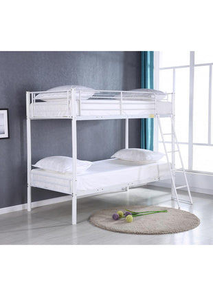 Himley Bunk Bed Frame Only -  White & in Silver