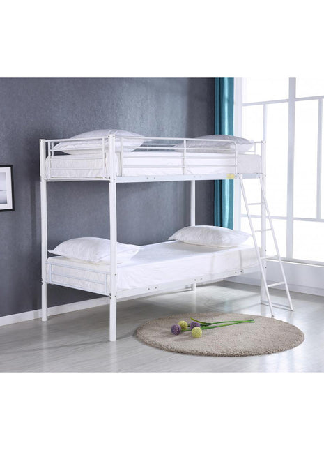 Himley Bunk Bed Frame Only -  White & in Silver