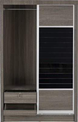 Lisbon 2 Door Sliding Wardrobe - Black Wood Grain
