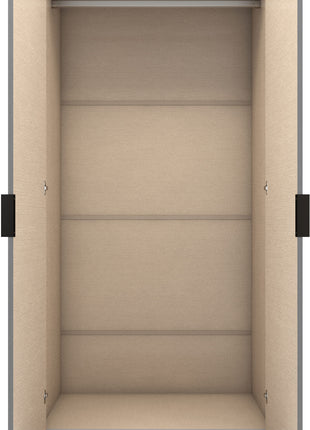 Madrid 2 Door 1 Drawer Mirrored Wardrobe Grey/White