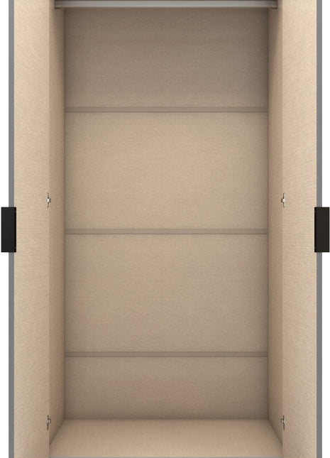 Madrid 2 Door 1 Drawer Mirrored Wardrobe Grey/White