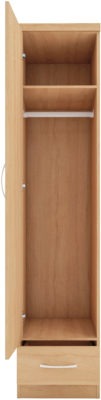 Nevada 1 Door 1 Drawer Wardrobe Oak
