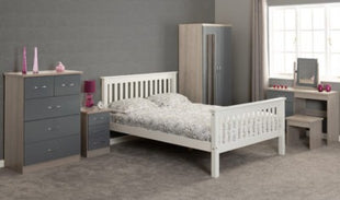 Nevada Mirrored 2 Door 1 Drawer Wardrobe White Gloss