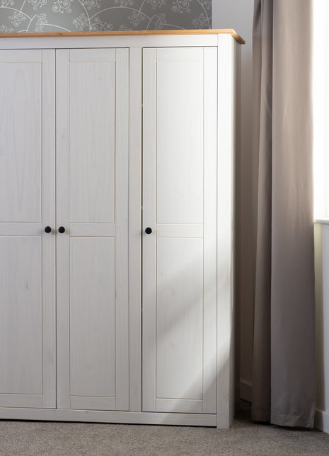 Panama 3 Door Wardrobe White/Oak Effect