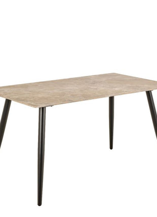 Wicklow Ceramic Dining Table Brown/Black 140x75cm Included 4 Brooke Dining Chairs in Monza Beige